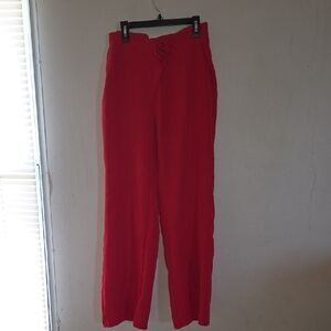 SHEIN Red Structured High-Waisted Trousers